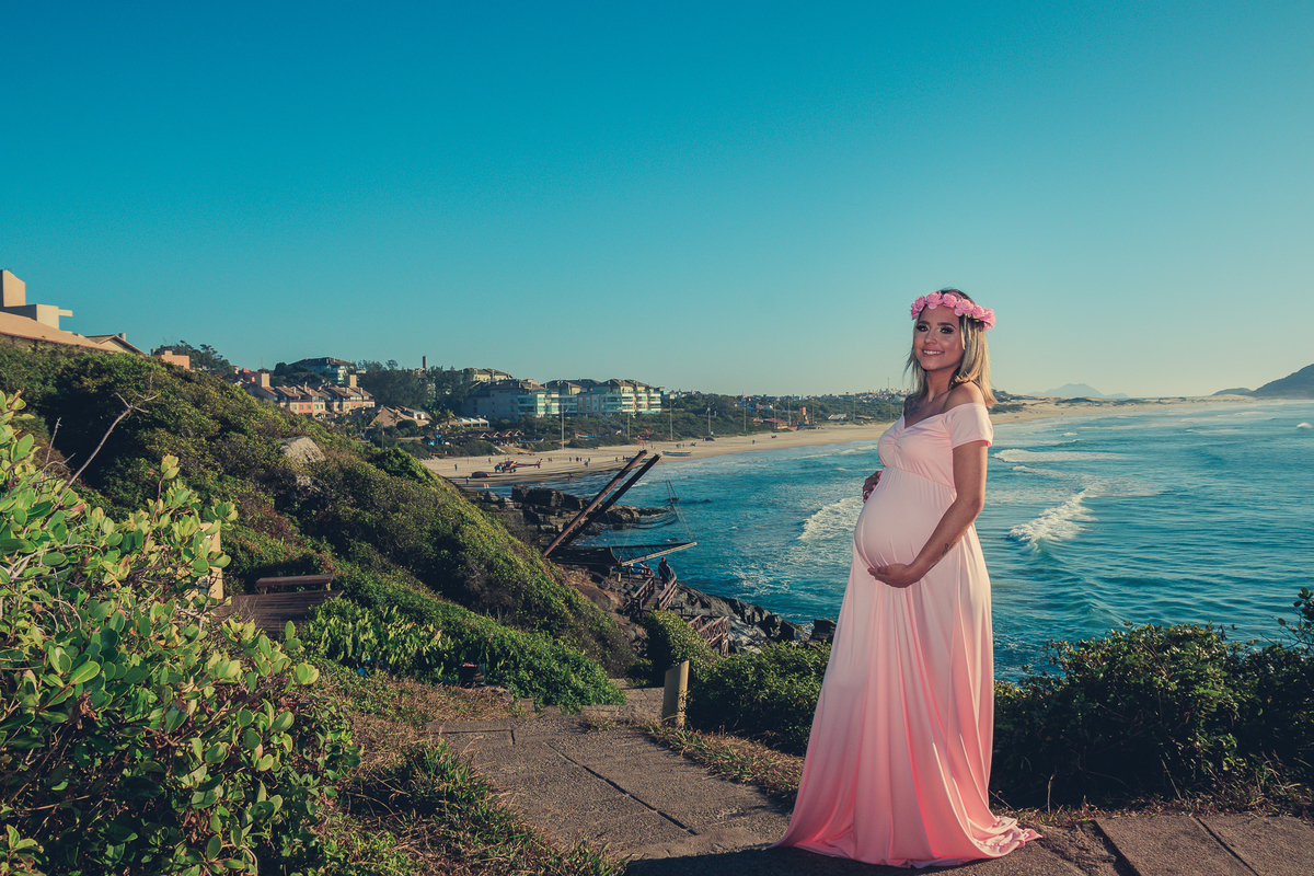 Ensaio de Gestante Por do Sol Florianópolis 