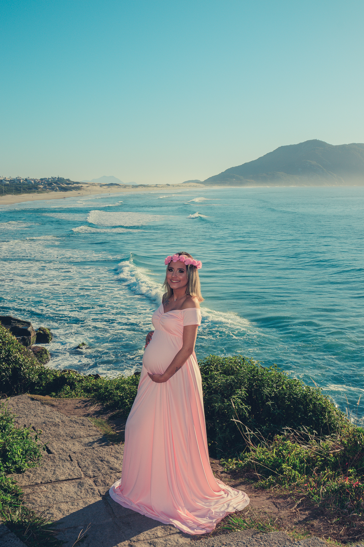 Ensaio de Gestante Por do Sol Florianópolis 