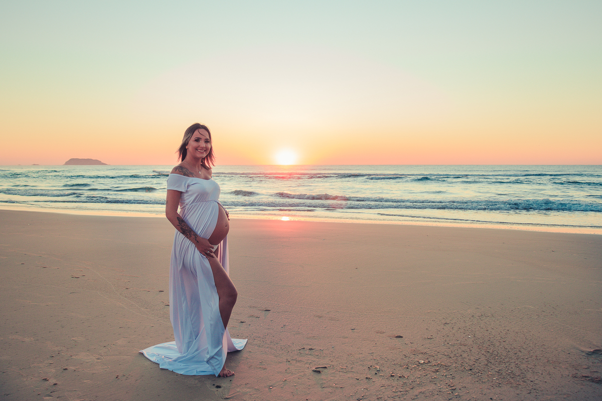 Ensaio de Gestante Por do Sol Florianópolis 