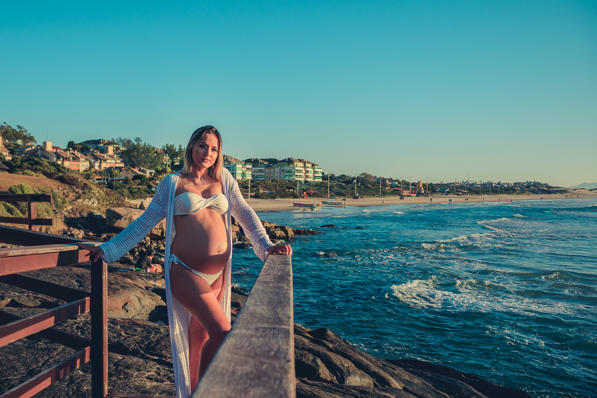 Ensaio de Gestante Por do Sol Florianópolis 