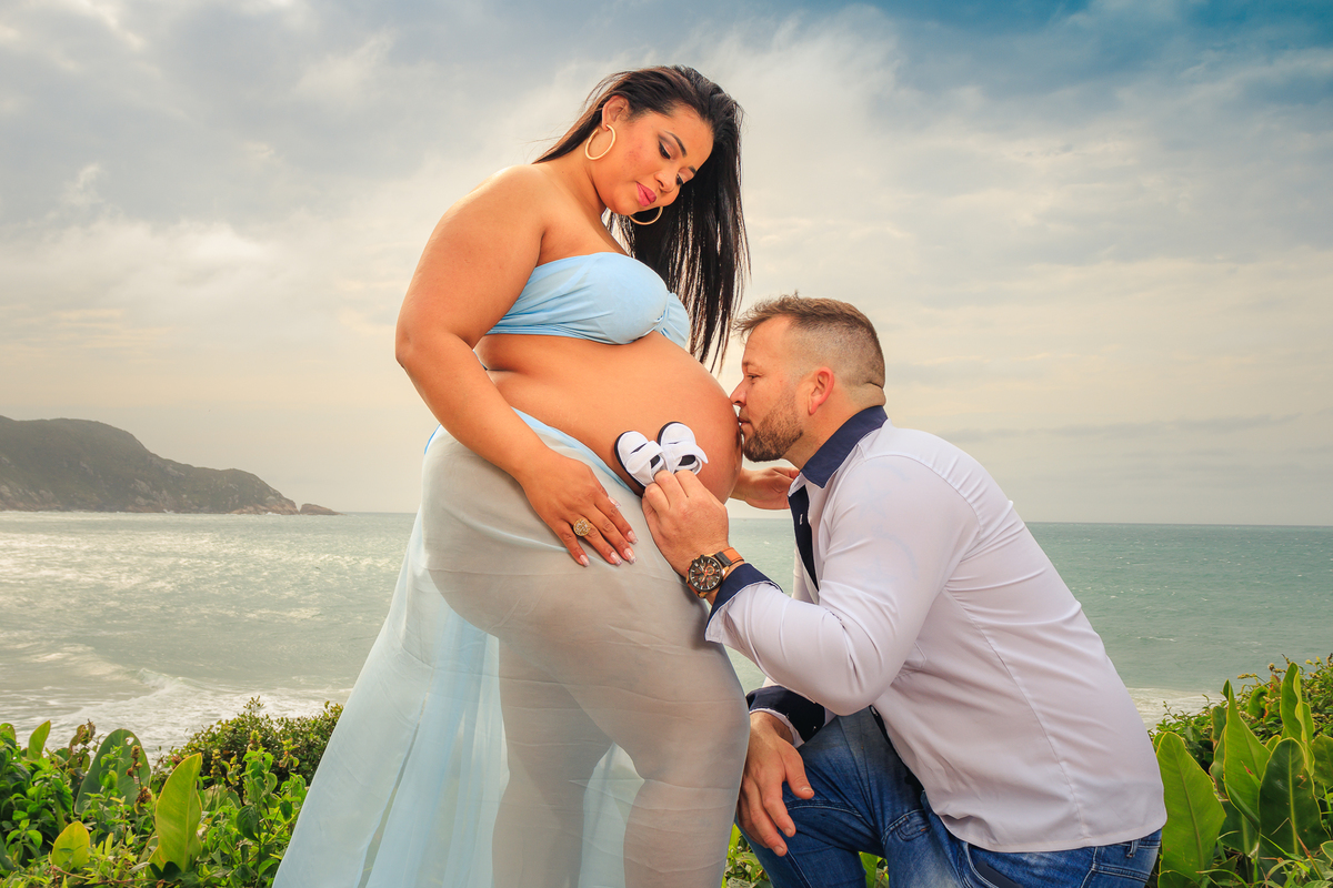 Fotografia de Gestante na Praia