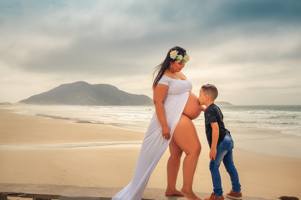 Fotografia de Gestante na Praia