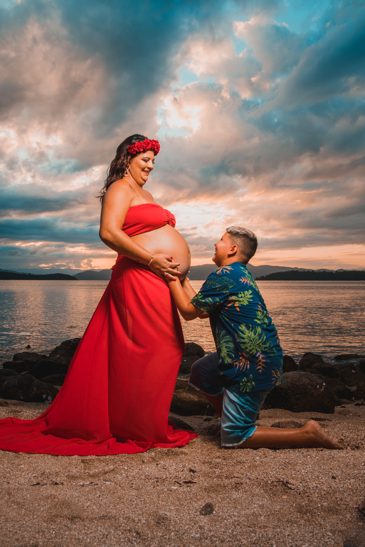 Ensaio Gestante Ponta do Sambaqui - Florianópolis 