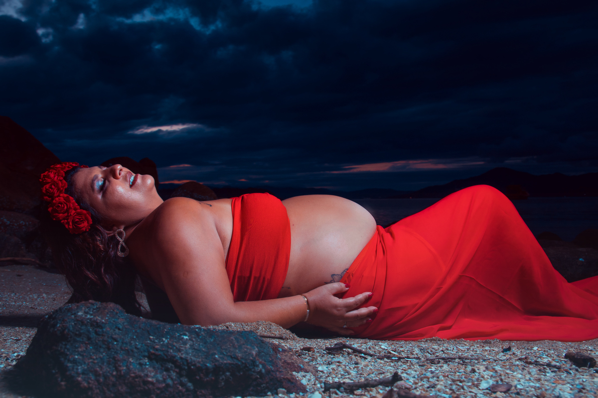 Ensaio Gestante Ponta do Sambaqui - Florianópolis 