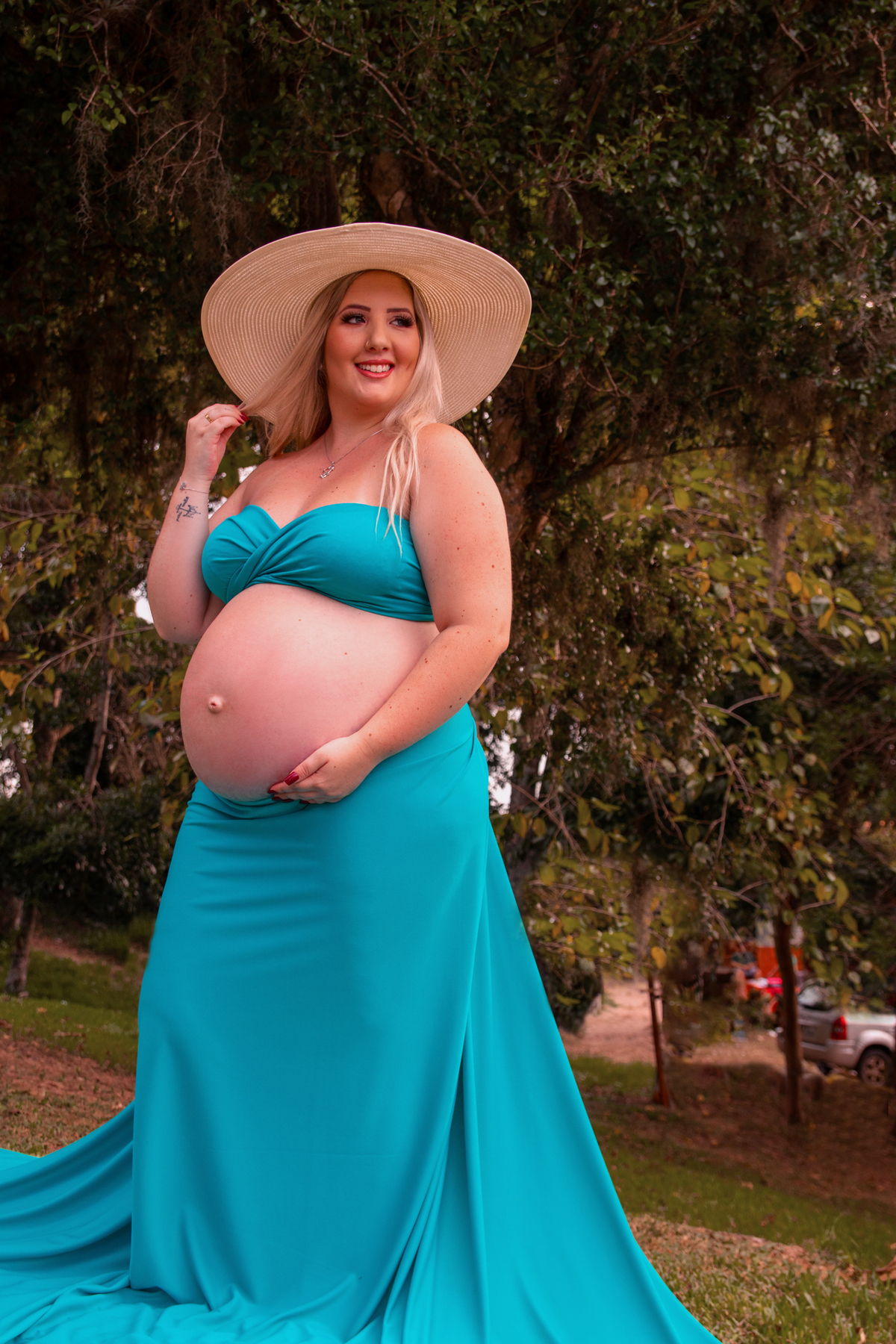 Ensaio de gestante na Praia de Santo Antônio de Lisboa em Florianópolis, 