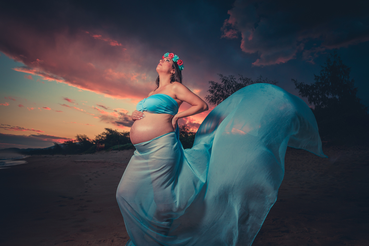 Ensaio Gestante Praia do Moçambique no norte da Ilha de Florianópolis 