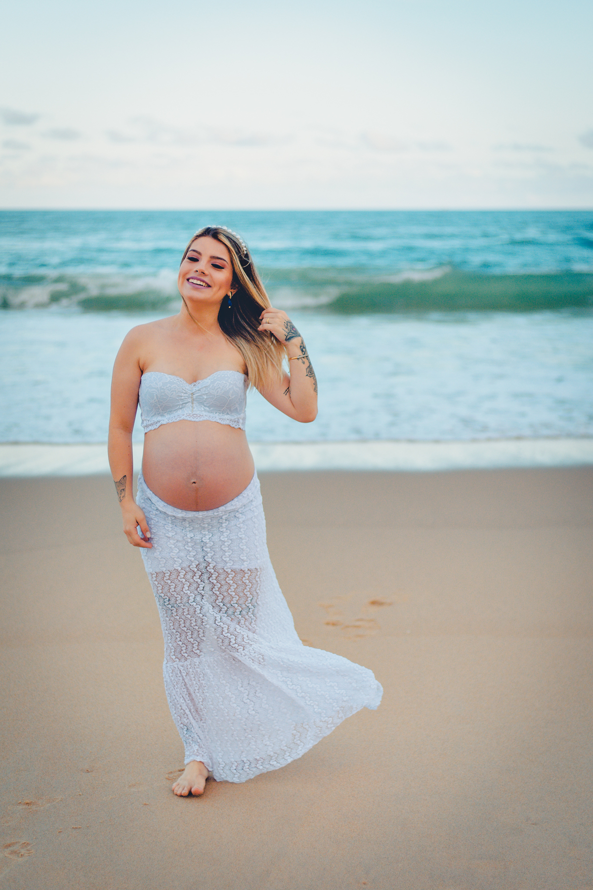 Ensaio Fotográfico Gestante na praia em Florianópolis