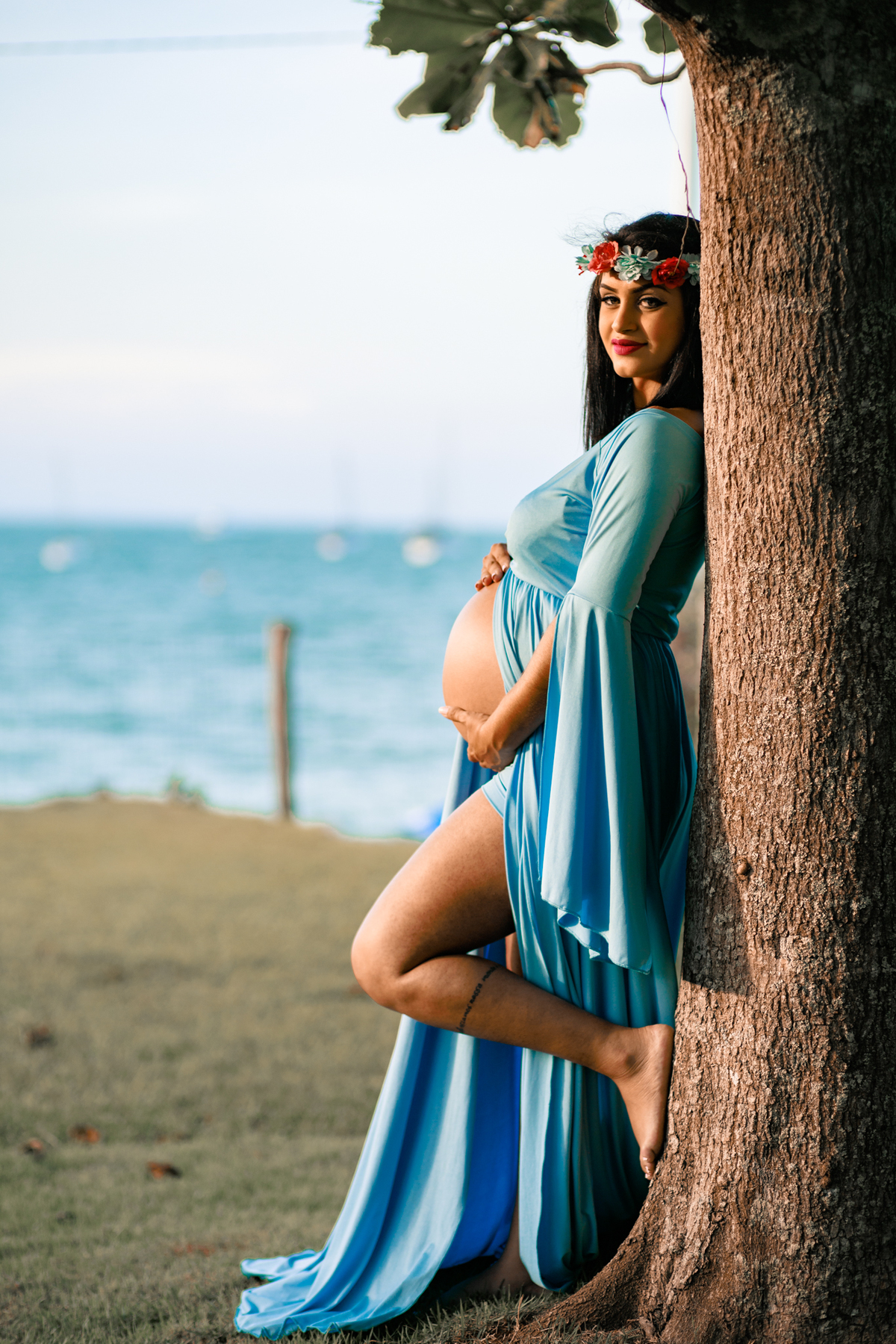 Ensaio Fotográfico Gestante na praia de Jurerê Internacional 