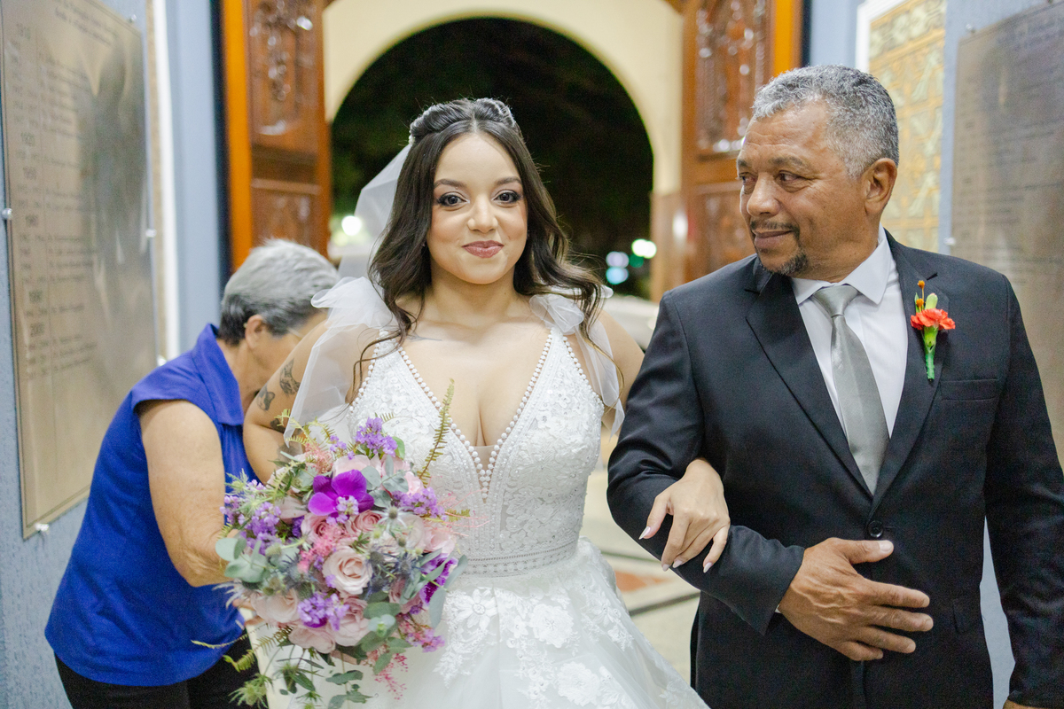 Casamento noturno igreja matriz de Santa Bárbara D'Oeste