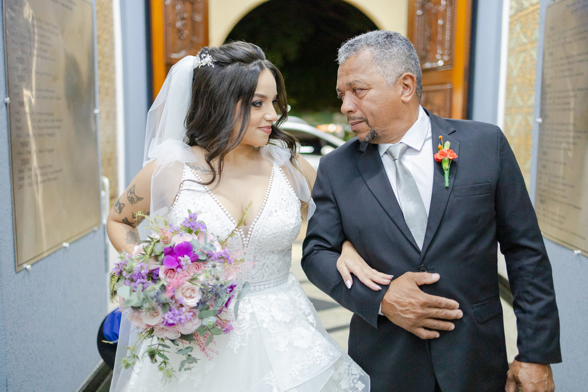Casamento noturno igreja matriz de Santa Bárbara D'Oeste