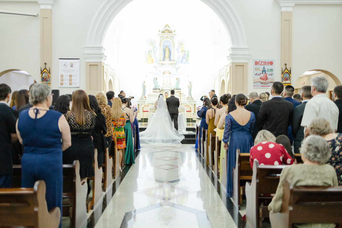 Casamento noturno igreja matriz de Santa Bárbara D'Oeste