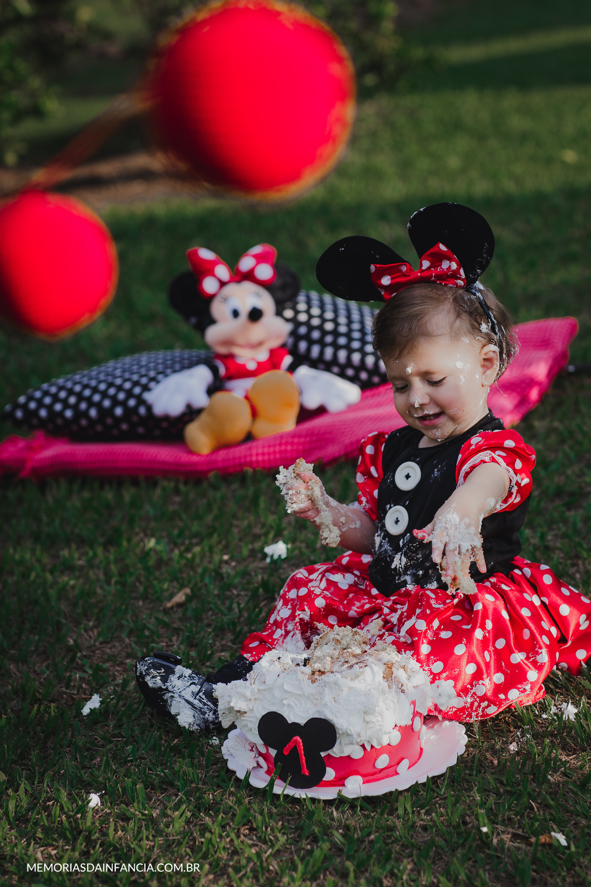 ensaio temátio minnie minei mini mickey mouse disney festa de aniversário smash in the cake