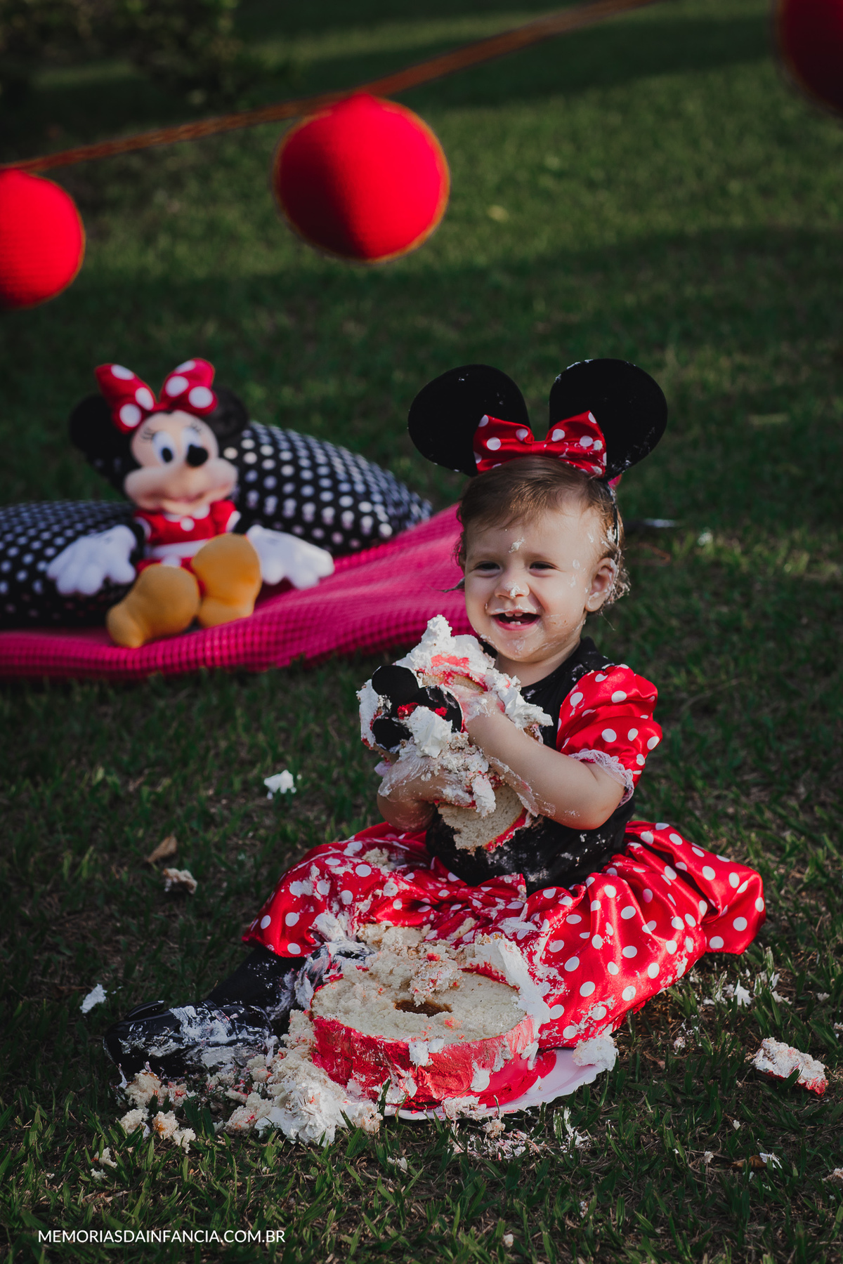 ensaio temátio minnie minei mini mickey mouse disney festa de aniversário smash in the cake