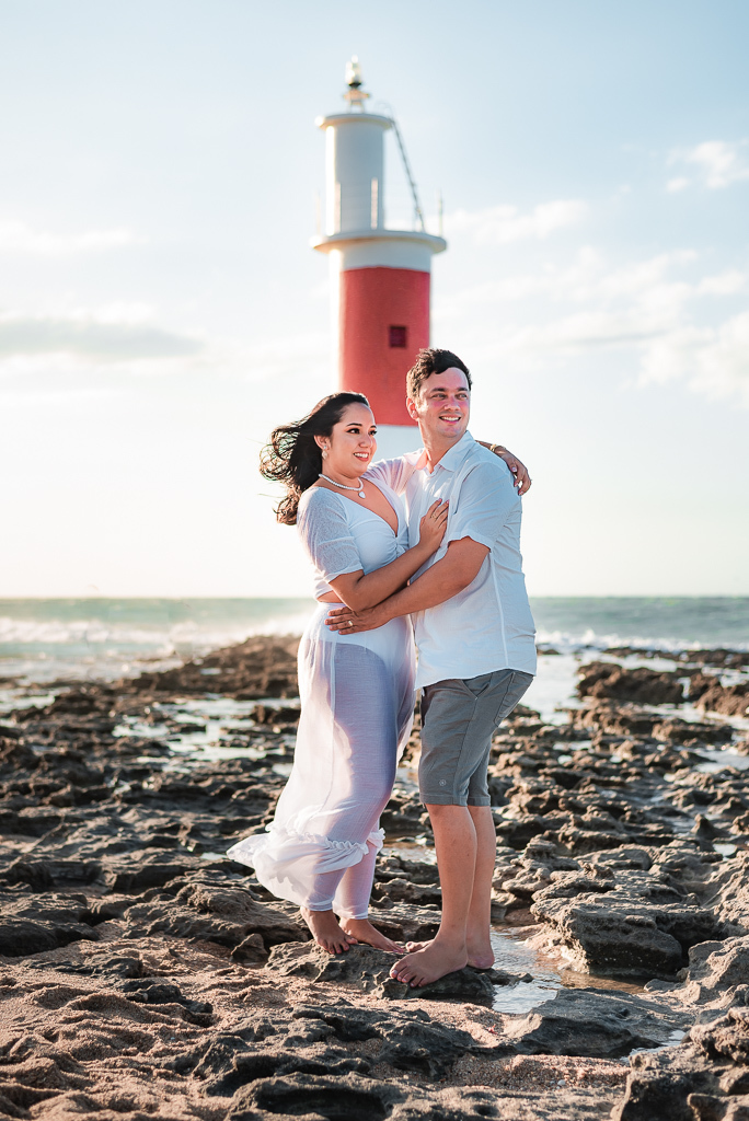 Ensaio pré-casamento, pre wedding, ensaio de casal, praia, galinhos, rio grande do norte, por-do-sol, farol