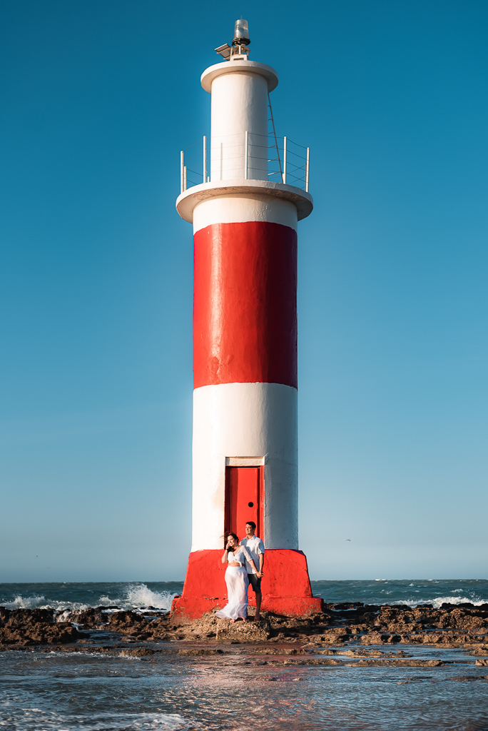 Ensaio pré-casamento, pre wedding, ensaio de casal, praia, galinhos, rio grande do norte, por-do-sol, farol