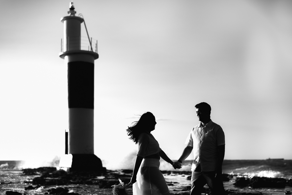 Ensaio pré-casamento, pre wedding, ensaio de casal, praia, galinhos, rio grande do norte, por-do-sol, farol