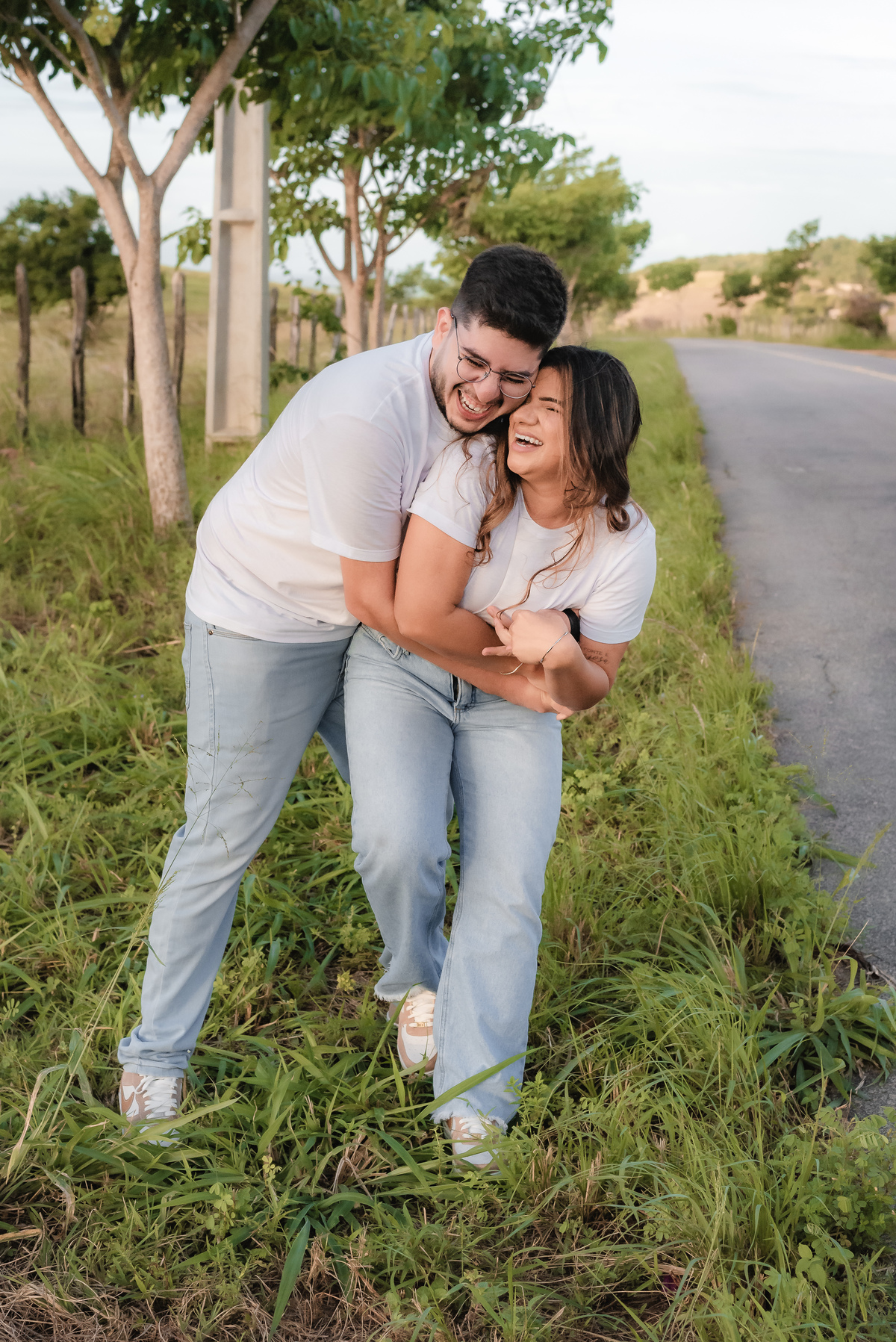 ensaio de casal na estrada