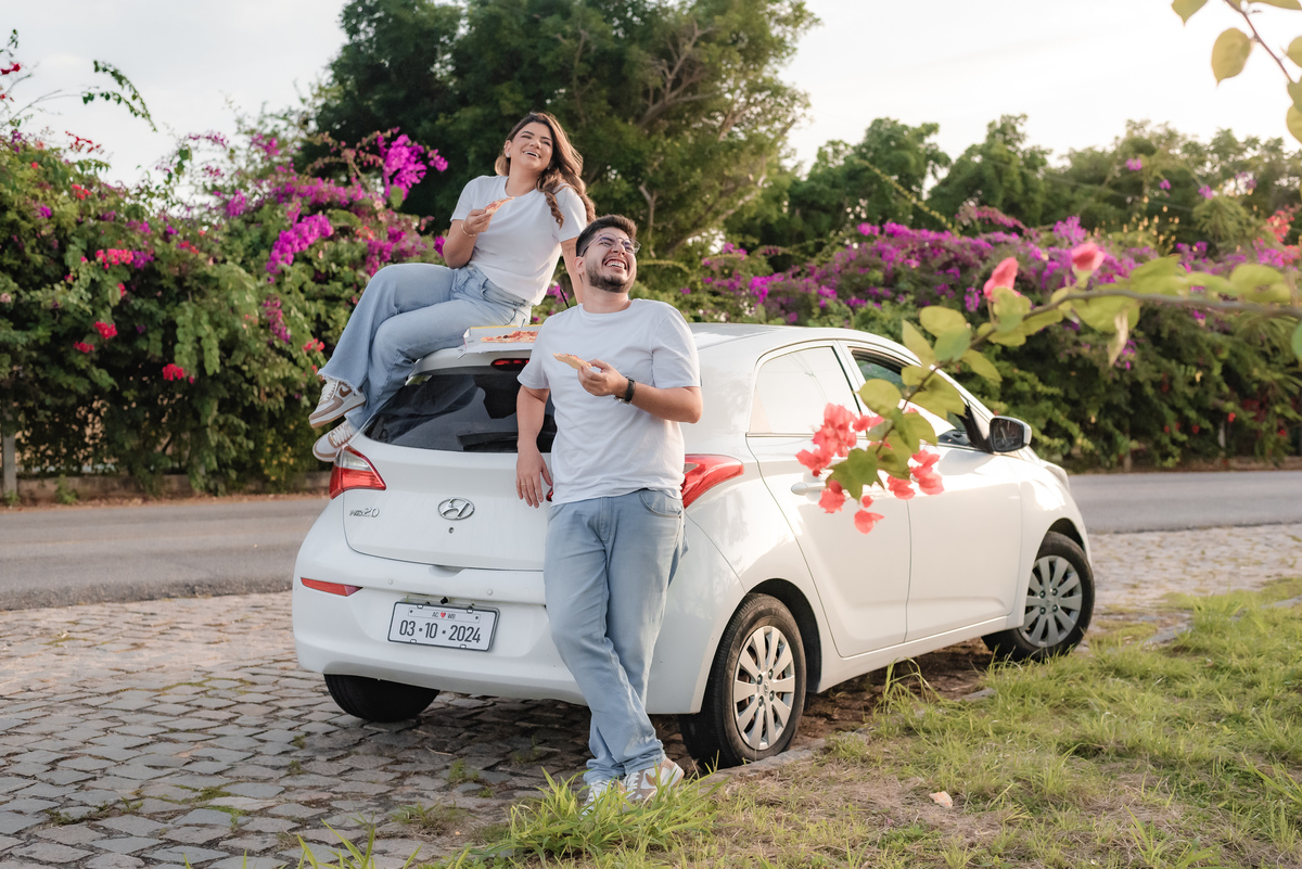 ensaio de casal na estrada