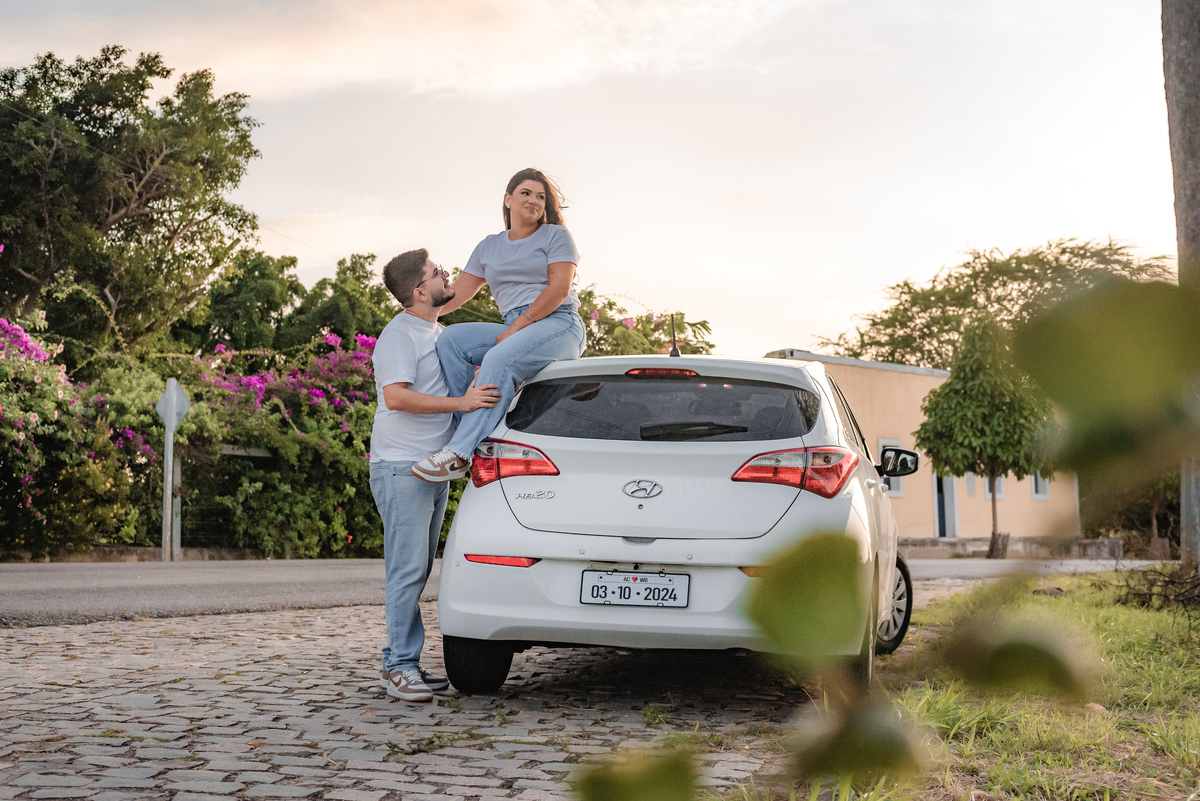 ensaio de casal na estrada