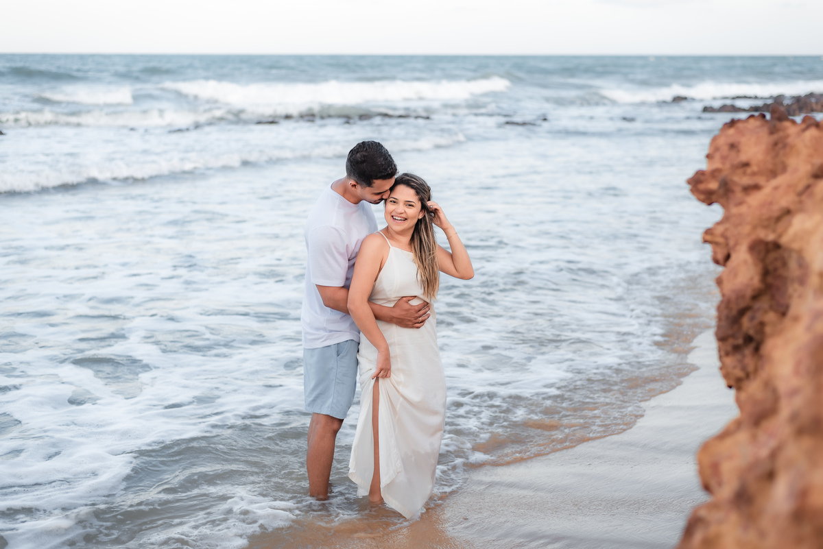 Ensaio de Casal na praia, Ensaio Pré-Casamento, Ensaio de Casal, Fotógrafo em Natal, Fotógrafo de Casamento, Pinheiros da Via Costeira - Natal/RN