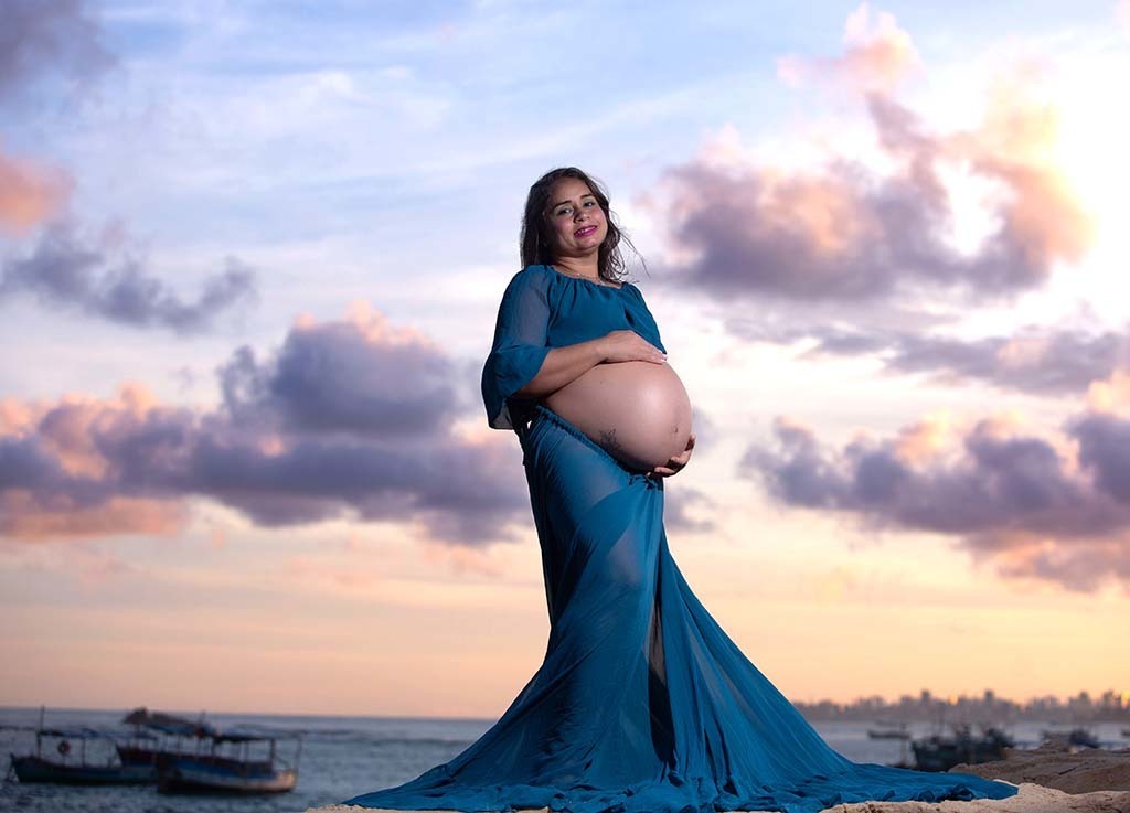 Fotos entre as nuvens de bela tarde em Itapuã.