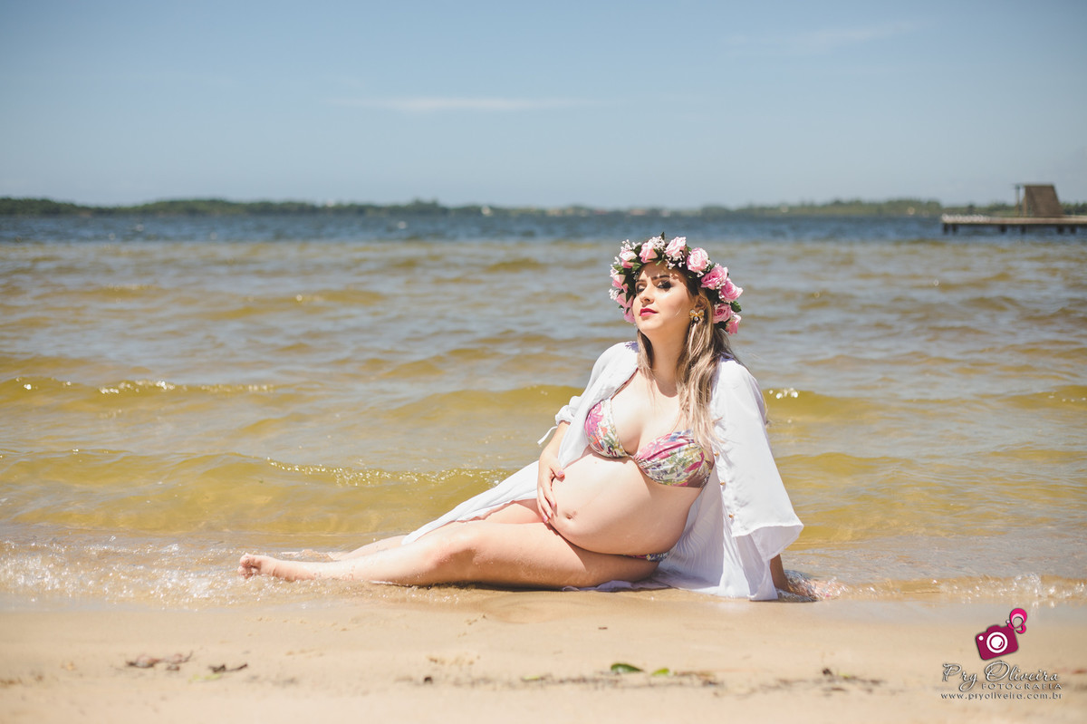 gestante praia