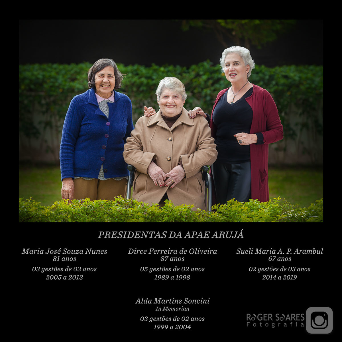 Exposição Fotográfica Aruja São Paulo Prefeitura Roger Soares Fotografo Documental Fotografia Artística Telas Impressão Personalidades Idosos Professores Arte Fine Retratista APAE senhoras mulheres cuidado saúde caridade solidariedade