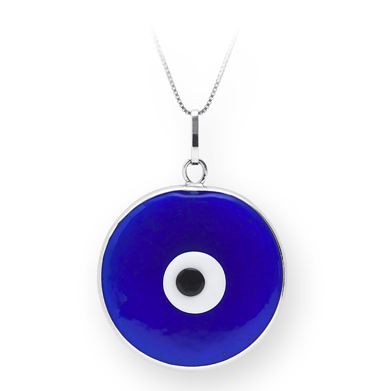 olho grego pingente em outro branco