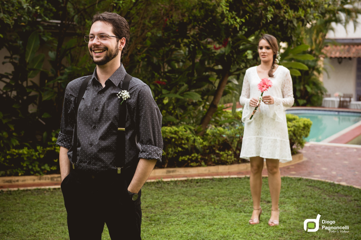 First look dos noivos. Foto Diogo Pagnoncelli.