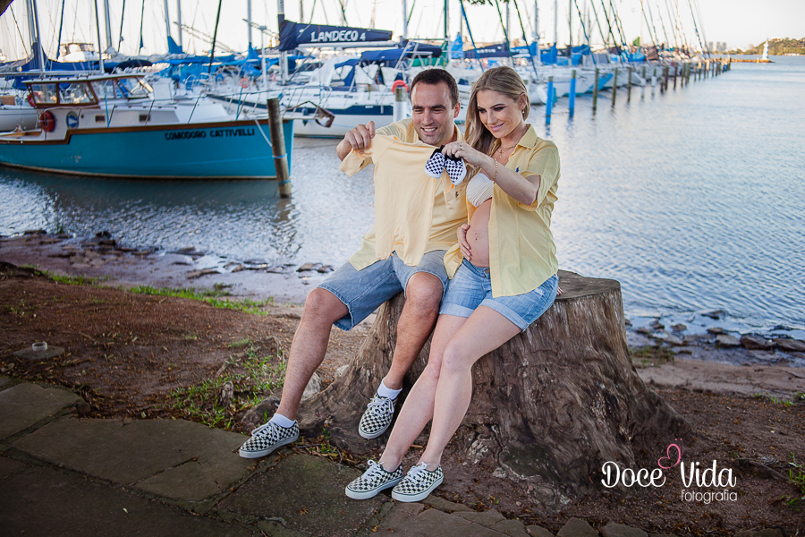 FOTO ENSAIO GESTANTE CASAL  BEIRA DO RIO VELEIROS PORTO 