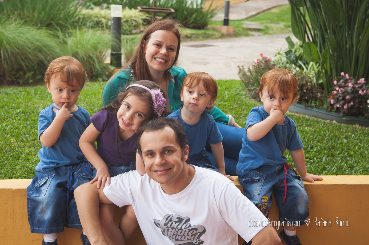book ensaio familia crianças trigemeos