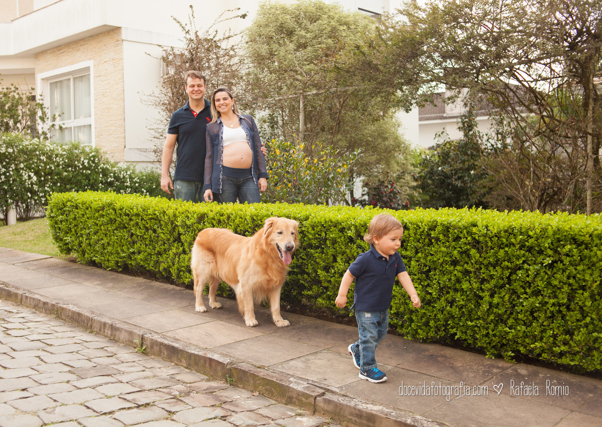 foto gestante familia pet Caxias do Sul
