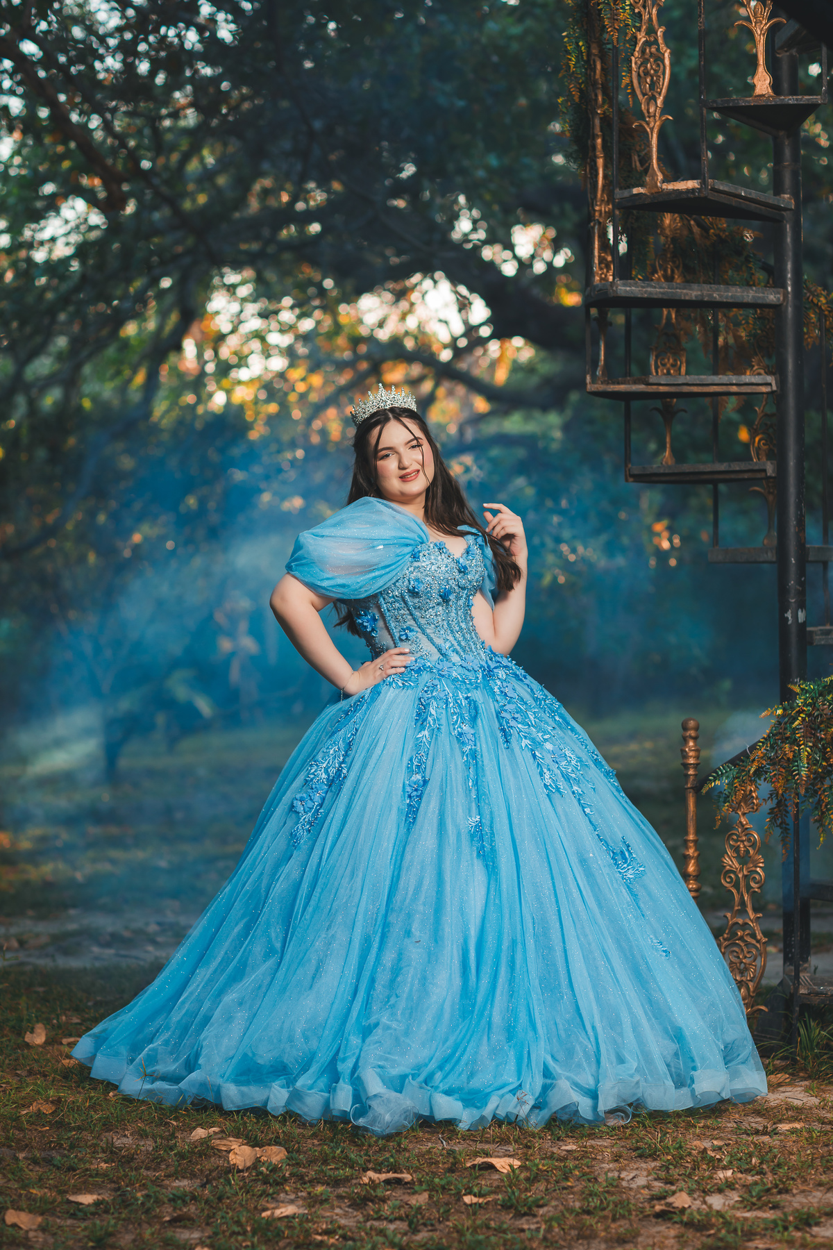 fotografia Vestido azul debutante cinderela
