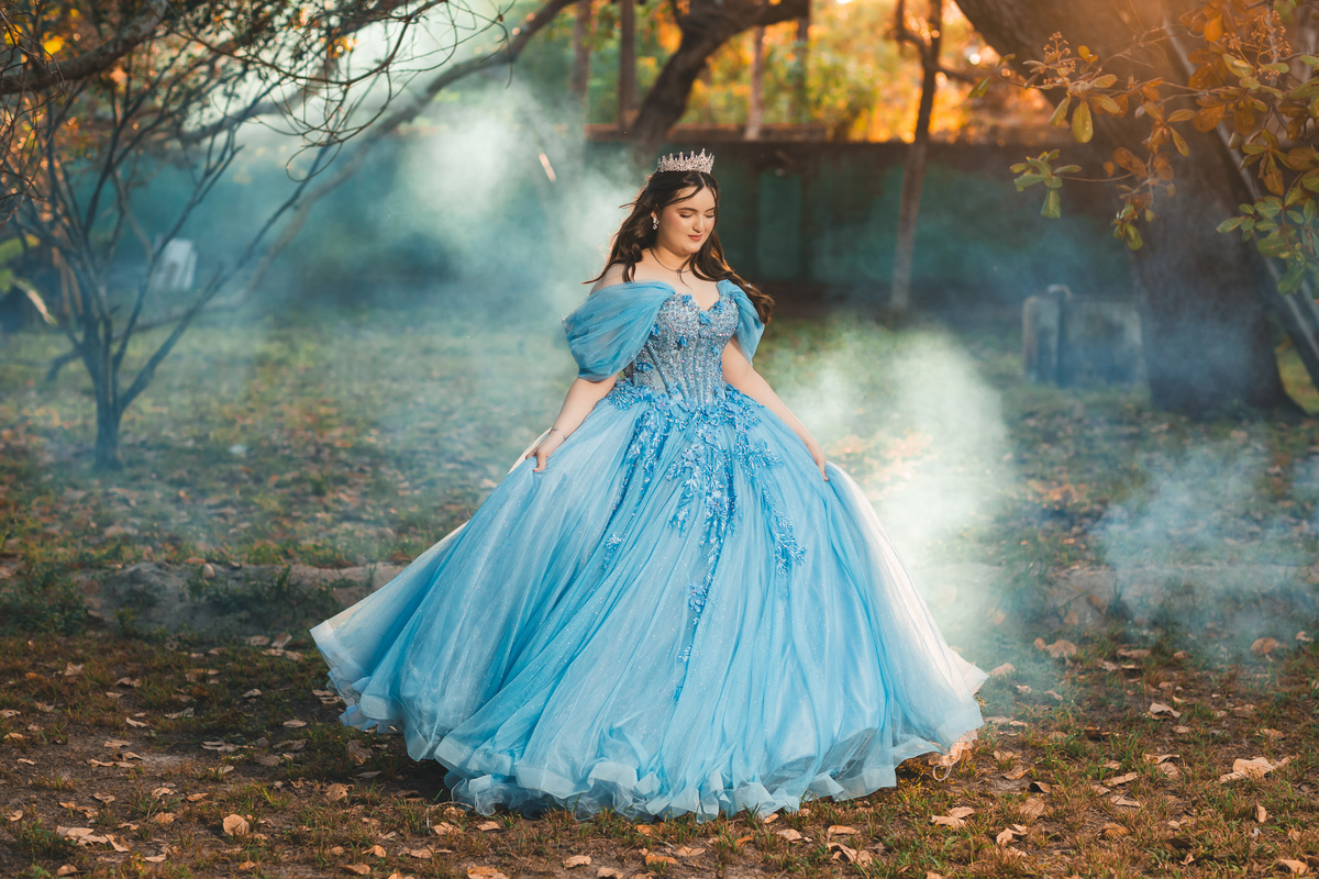 fotografia Vestido azul debutante cinderela