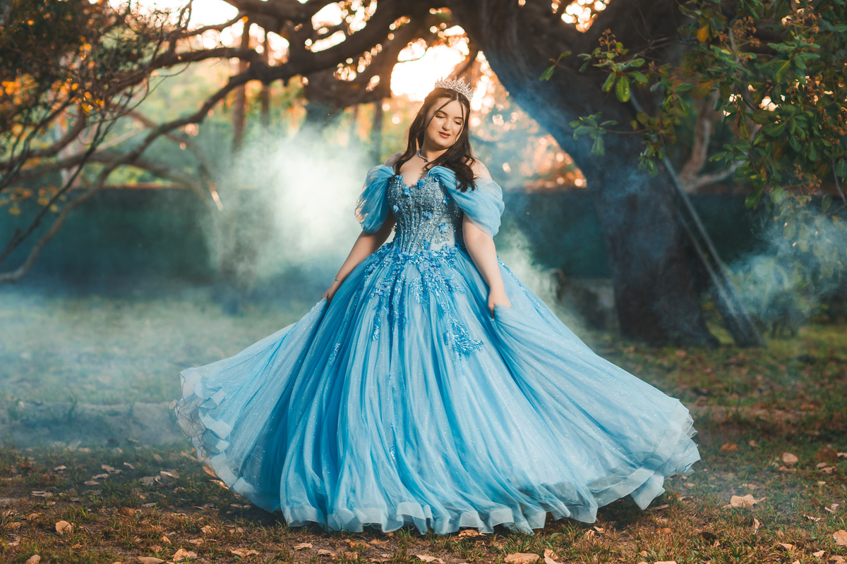 fotografia Vestido azul debutante cinderela
