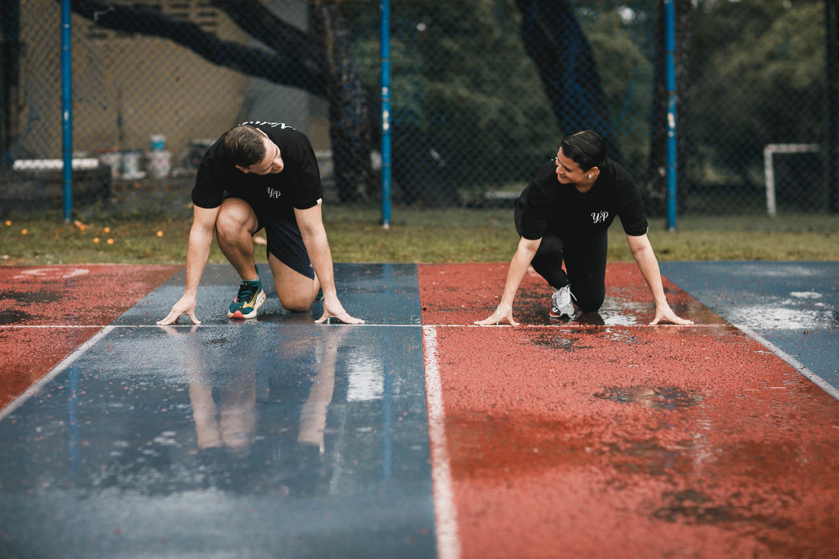 Pre wedding criativo para casal de atletas em Fortaleza.