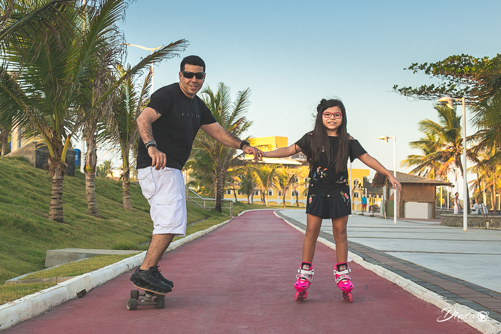momento deles, pai e filha em pleno esporte
