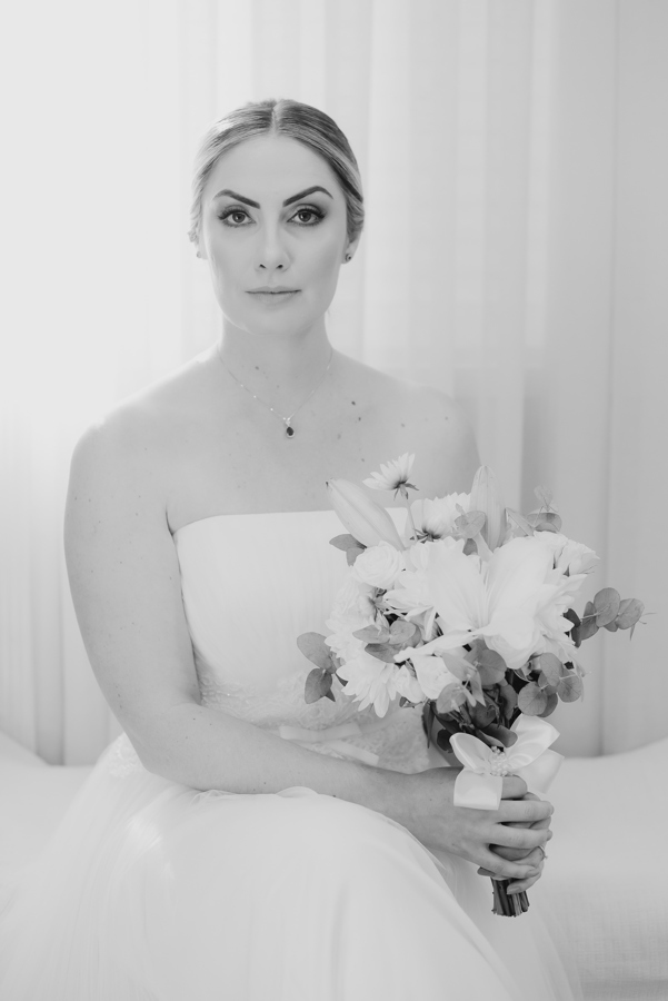 Retrato noiva buque de flores