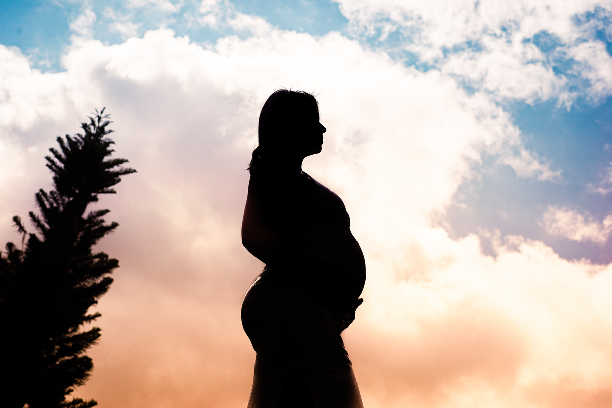 Ensaio de Gestante em Nova Friburgo, foto de silhueta da gestante