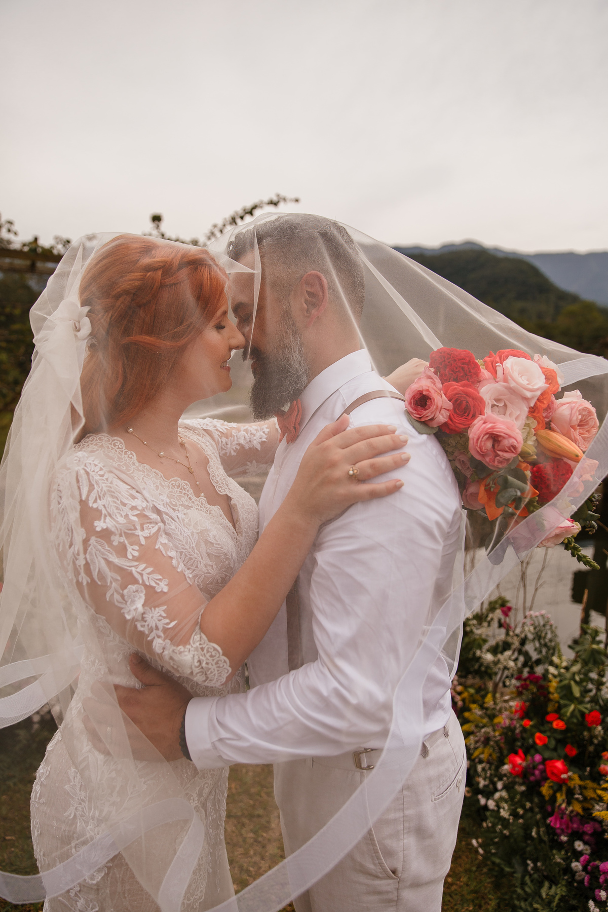 Sessão pós Cerimônia Casamento ao ar livre em Praia Grande - Serra Catarinense