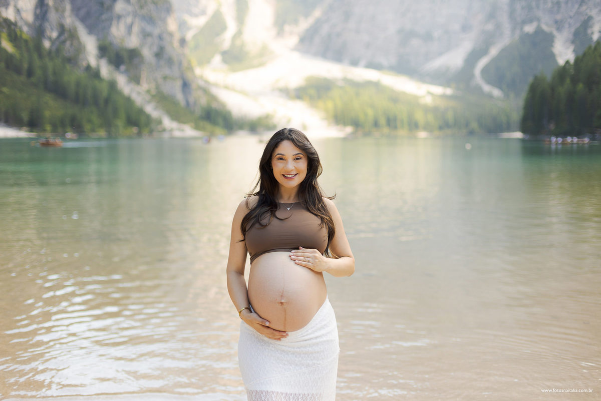 Sessão fotográfica completa elegante na Itália no Lago di braies
