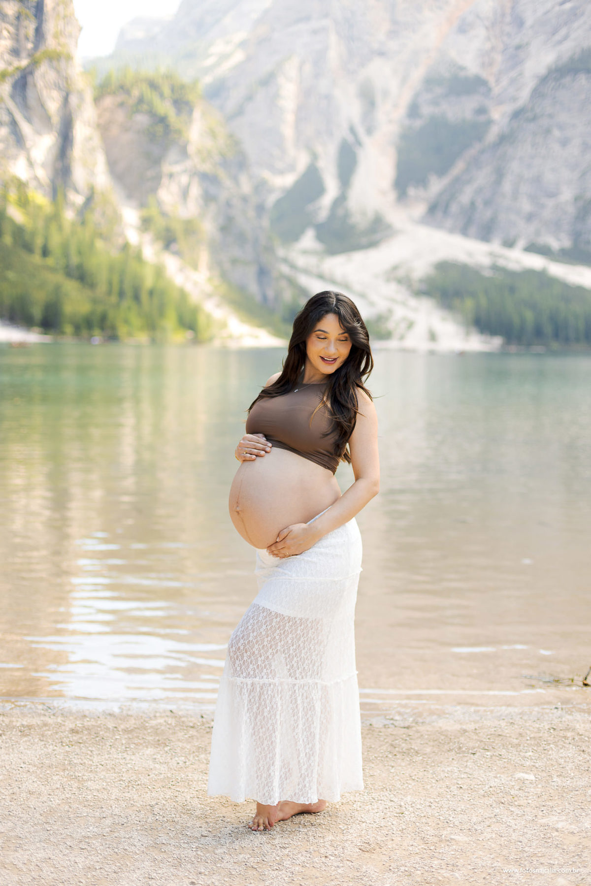 Ensaio tipo clássico de gestante na itália