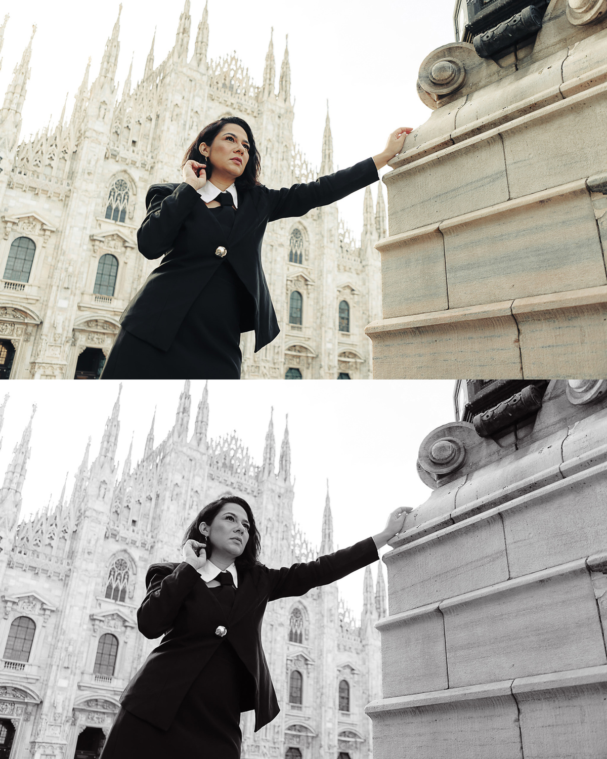 milão ensaio individual fotógrafo duomo catedral fotos na italia preto e branco