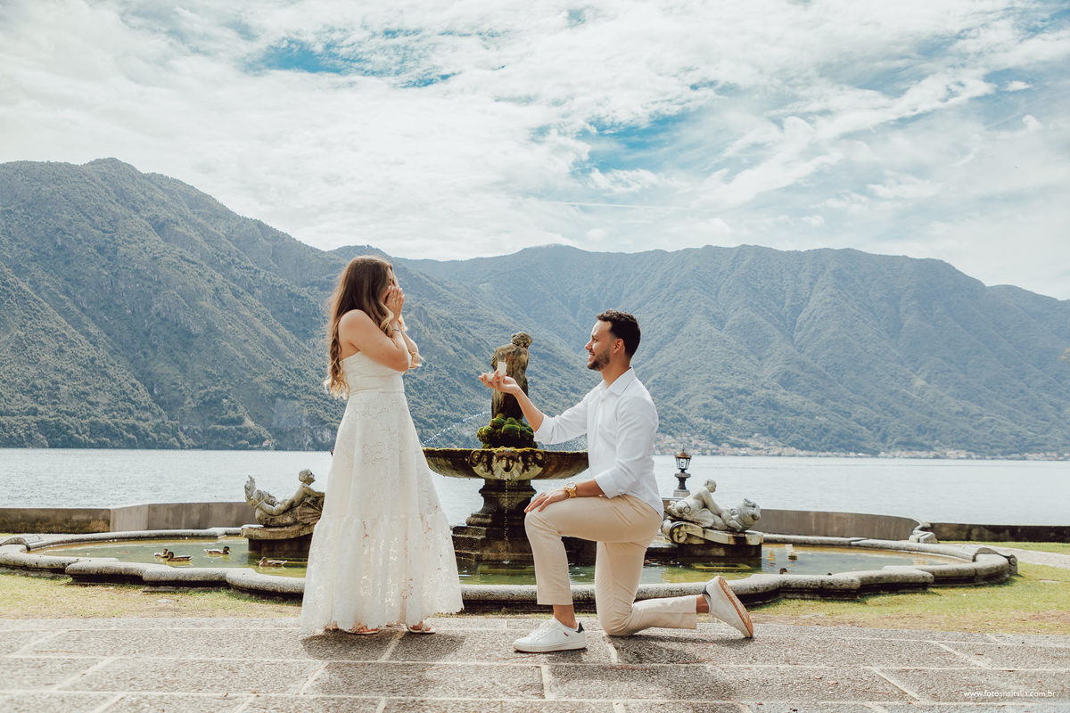 local pedido de casamento surpresa lago di como fotógrafo filmagem drone villa 