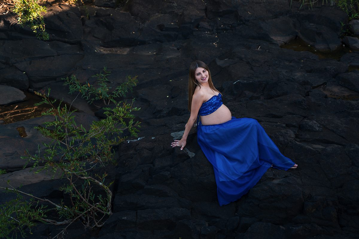 Gestante Gabriele fotos no rio Campos Novos -SC