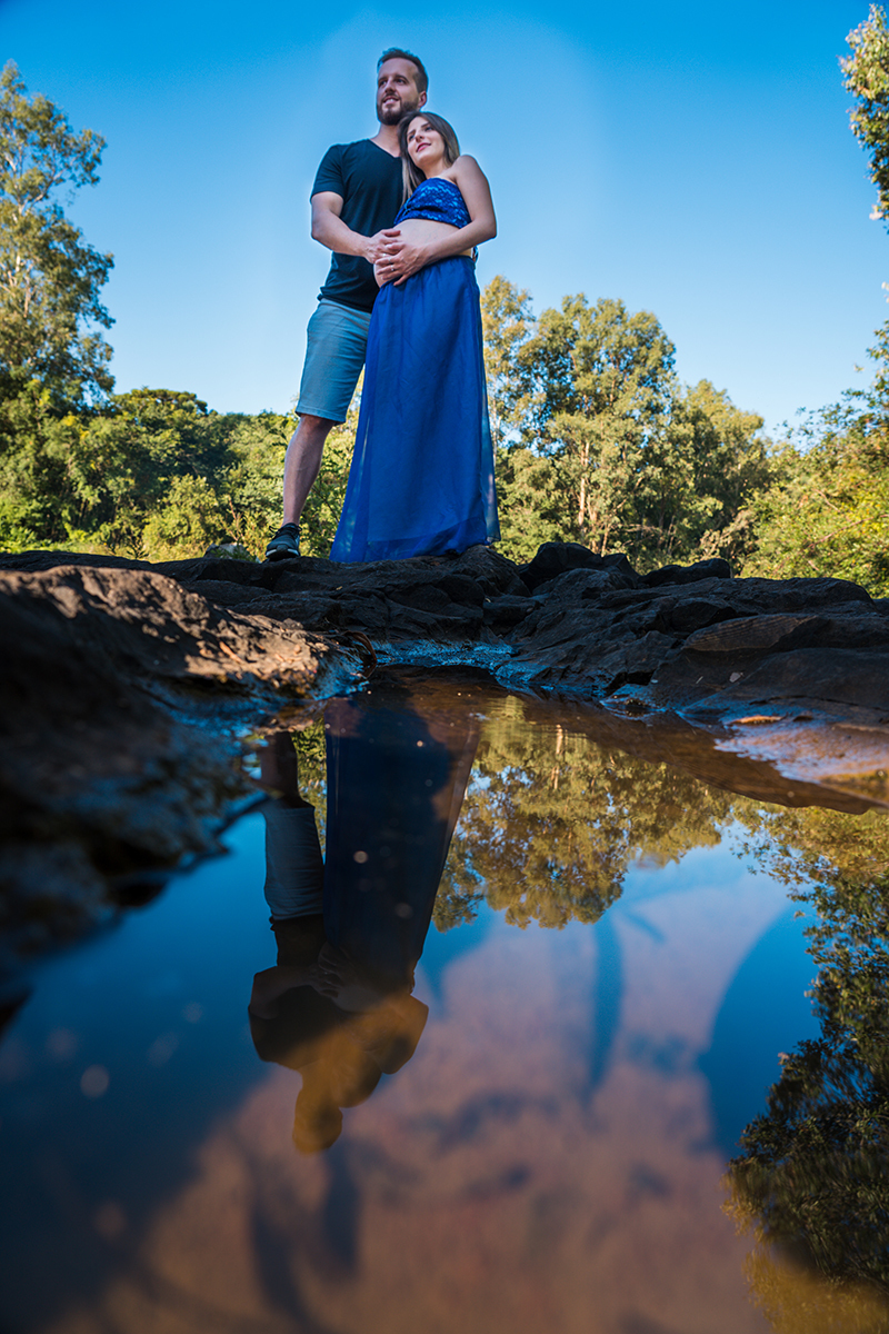 Gestante Gabriele fotos no rio Campos Novos -SC