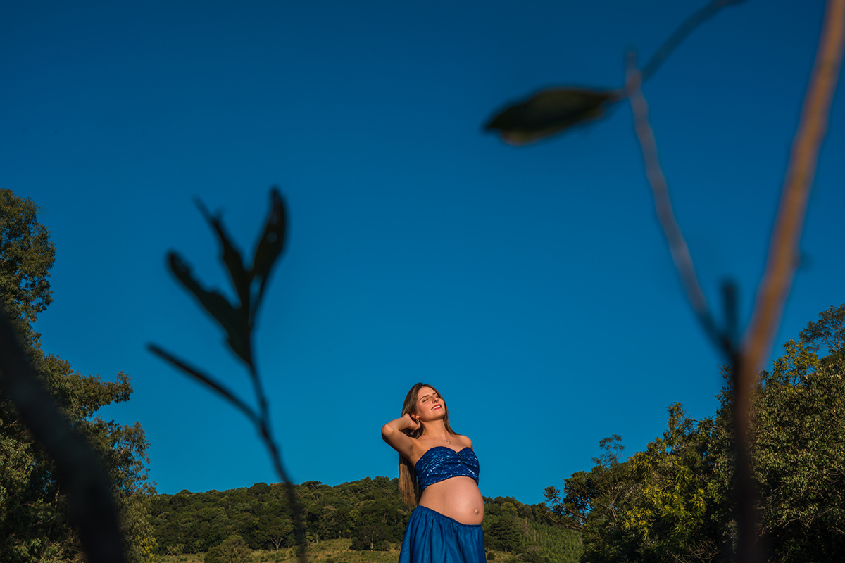 Gestante Gabriele fotos no rio Campos Novos -SC