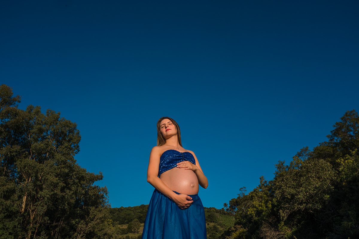 Gestante Gabriele fotos no rio Campos Novos -SC