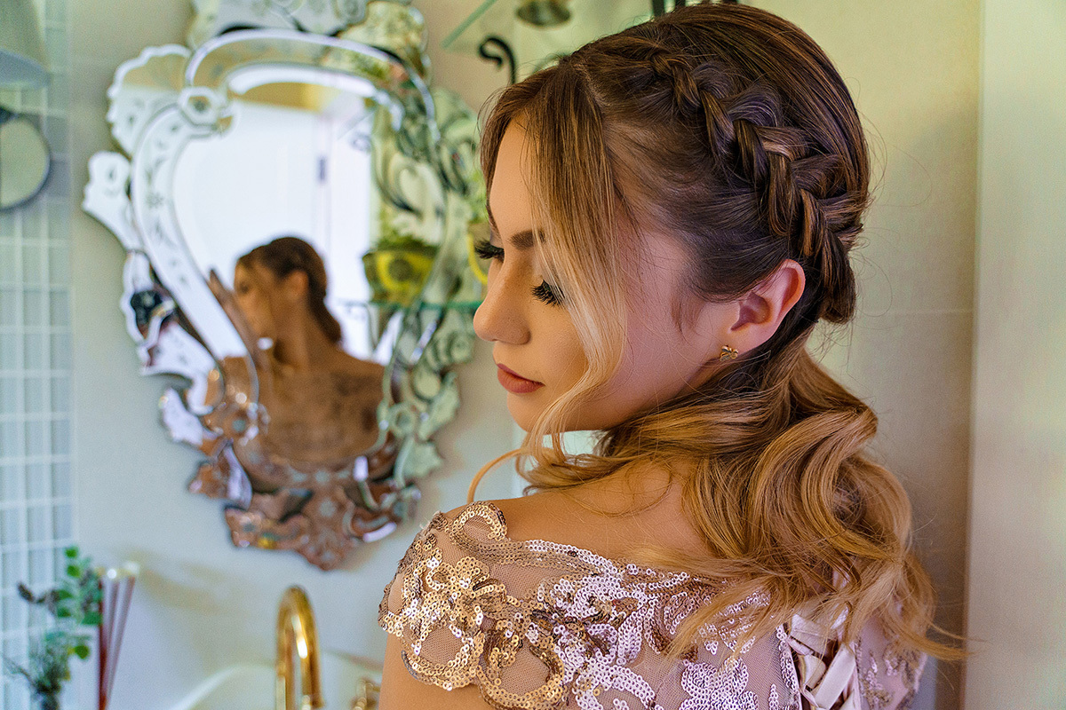 Sessão de 15 anos foto em espelho Juana Brunopolis -SC