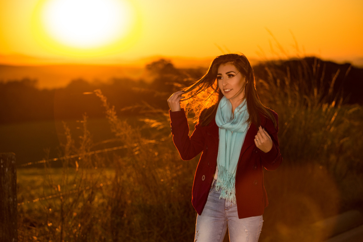 Fotos externas no bairro por do sol